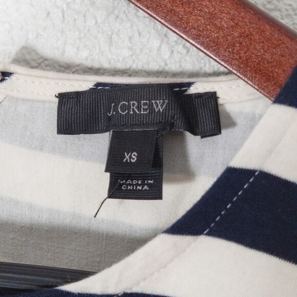 J.Crew Womens Top Striped Black and White Ruffle Nautical Preppy Cotton Size XS - Picture 11 of 11